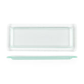 Turgla Fusion Glass 17.75" x 10" x h:0.75" Rectangular Clear Glass Platter (1 each)