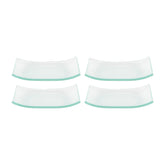 Turgla Fusion Glass 7.75" x 5" x h:0.75" Rectangular Clear Glass Platter (Set of 4)
