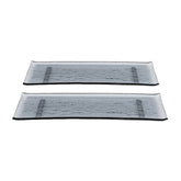 Turgla Fusion Glass 13.75" x 5" x h:0.5" Rectangular Charcoal Glass Platter (Set of 2)