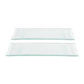 Turgla Fusion Glass 13.75" x 5" x h:0.5" Rectangular Clear Glass Platter (Set of 2)