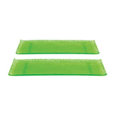 Turgla Fusion Glass 13.75" x 5" x h:0.5" Rectangular Green Glass Platter (Set of 2)