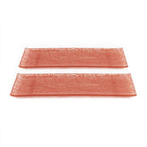 Turgla Fusion Glass 13.75" x 5" x h:0.5" Rectangular Red Glass Platter (Set of 2)
