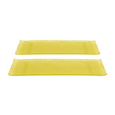 Turgla Fusion Glass 13.75" x 5" x h:0.5" Rectangular Yellow Glass Platter (Set of 2)