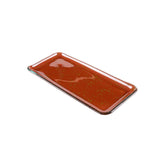 Turgla Fusion Glass 12.25" x 6" x h:1" Rectangular Paprika Glass Platter (1 each)