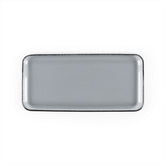 Turgla Fusion Glass 12.25" x 6" x h:1" Rectangular Charcoal Glass Platter (1 each)