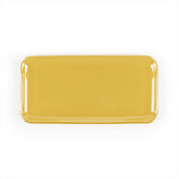 Turgla Fusion Glass 12.25" x 6" x h:1" Rectangular Turmeric Glass Platter (1 each)
