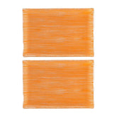 Glass Dinnerware 8.5" x 5.75" Rectangular Orange Glass Plate (Set of 2)