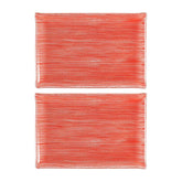Glass Dinnerware 8.5" x 5.75" Rectangular Red Glass Plate (Set of 2)