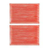 Turgla Fusion Glass 8.5" x 5.75" Rectangular Red Glass Plate (Set of 2)