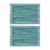 Turgla Fusion Glass 8.5" x 5.75" Rectangular Blue Glass Plate (Set of 2)