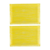 Glass Dinnerware 8.5" x 5.75" Rectangular Yellow Glass Plate (Set of 2)