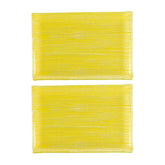 Turgla Fusion Glass 8.5" x 5.75" Rectangular Yellow Glass Plate (Set of 2)