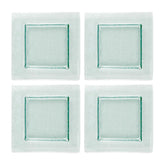 Glass Dinnerware 6" x 6" Square Clear Glass Plate (Set of 4)