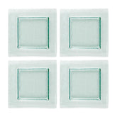 Turgla Fusion Glass 6" x 6" Square Clear Glass Plate (Set of 4)