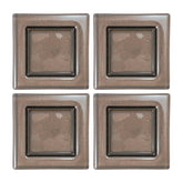 Glass Dinnerware 6" x 6" Square Transparent Brown Glass Plate (Set of 4)