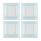 Glass Dinnerware 6" x 6" Square Blue Glass Plate (Set of 4)
