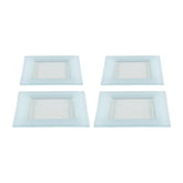 Turgla Fusion Glass 6" x 6" Square Blue Glass Plate (Set of 4)
