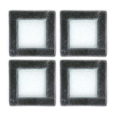 Turgla Fusion Glass 6" x 6" Square Black Glass Plate (Set of 4)