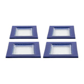 Turgla Fusion Glass 6" x 6" Square Blue Glass Plate (Set of 4)