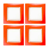 Glass Dinnerware 6" x 6" Square Orange Glass Plate (Set of 4)