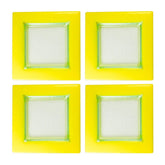 Glass Dinnerware 6" x 6" Square Yellow Glass Plate (Set of 4)