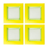 Turgla Fusion Glass 6" x 6" Square Yellow Glass Plate (Set of 4)