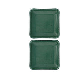 Turgla Fusion Glass 5.75" x 5.75" Square Agave Glass Plate (Set of 2)