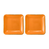 Glass Dinnerware 5.75" x 5.75" Square Turmeric Glass Plate (Set of 2)