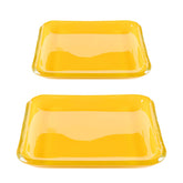 Turgla Fusion Glass 5.75" x 5.75" Square Turmeric Glass Plate (Set of 2)