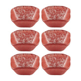 Turgla Fusion Glass 2.25" x 2.25" x h:1.5" 2 oz. Square Red Glass Ramekin (Set of 6)