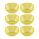 Turgla Fusion Glass 2.25" x 2.25" x h:1.5" 2 oz. Square Yellow Glass Ramekin (Set of 6)