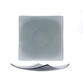 Glass Dinnerware 7.75" x 7.75" Square Charcoal Glass Plate (Set of 2)