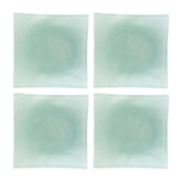 Glass Dinnerware 7.75" x 7.75" Square Clear Glass Plate (Set of 4)