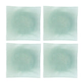 Turgla Fusion Glass 7.75" x 7.75" Square Clear Glass Plate (Set of 4)