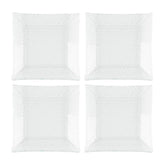 Glass Dinnerware 6.25" x 6" Square Clear Glass Plate (Set of 4)