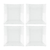 Turgla Fusion Glass 6.25" x 6" Square Clear Glass Plate (Set of 4)