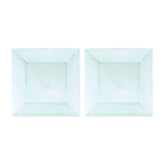 Glass Dinnerware 7.75" x 7.75" Square Clear Glass Plate (Set of 2)