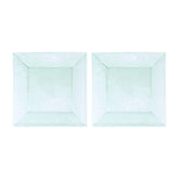 Turgla Fusion Glass 7.75" x 7.75" Square Clear Glass Plate (Set of 2)