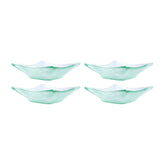 Turgla Fusion Glass 5.5" x 5.5" x h:1.75" 6 oz. Square Clear Glass Deep Plate (Set of 4)