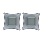 Glass Dinnerware 7.5" x 7.5" x h:2" 15 oz. Square Charcoal Glass Deep Plate (Set of 2)