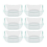 Turgla Fusion Glass 3.5" x 3.5" x h:1.25" 3 oz. Square Clear Glass Deep Plate (Set of 6)