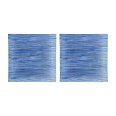 Glass Dinnerware 7.75" x 7.75" Square Blue Glass Plate (Set of 2)