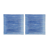 Turgla Fusion Glass 7.75" x 7.75" Square Blue Glass Plate (Set of 2)