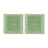 Turgla Fusion Glass 7.75" x 7.75" Square Green Glass Plate (Set of 2)