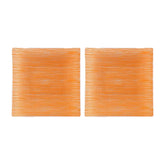 Glass Dinnerware 7.75" x 7.75" Square Orange Glass Plate (Set of 2)