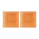 Turgla Fusion Glass 7.75" x 7.75" Square Orange Glass Plate (Set of 2)