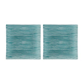 Turgla Fusion Glass 7.75" x 7.75" Square Blue Glass Plate (Set of 2)