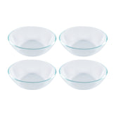 Turgla Fusion Glass dia.4.5" h:1.5" 5 oz. Round Clear Glass Bowl (Set of 4)