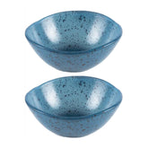 Turgla Fusion Glass dia.5.5" h:2" 14 oz. Round Blue Glass Bowl (Set of 2)
