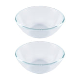 Turgla Fusion Glass dia.5.5" h:2" 14 oz. Round Clear Glass Bowl (Set of 2)
